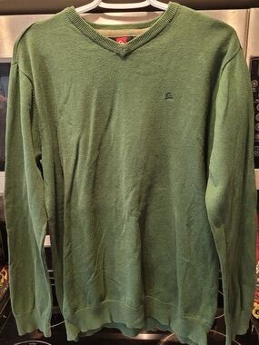 Quiksilver Men's V-Neck Sweater in Olive Green